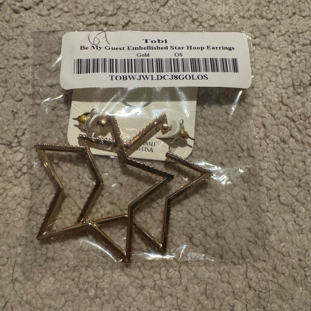 Tobi Gold Star Embellished Earrings